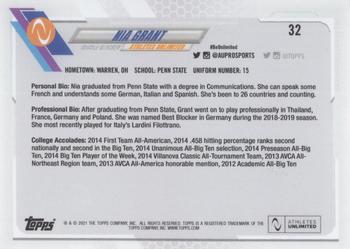 2021 Topps On-Demand Set #2 - Athletes Unlimited Volleyball #32 Nia Grant Back